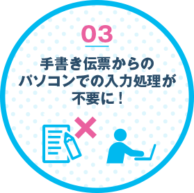 手書き伝票からのパソコンでの入力処理不要に！